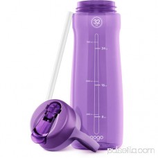 Pogo BPA-Free Plastic Water Bottle with Flip Straw 556107611